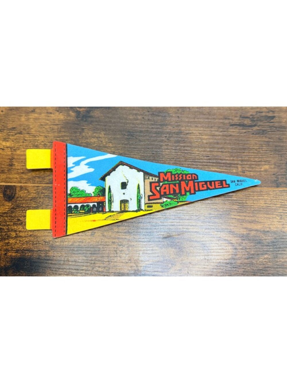 Vintage Mission San Miguel Souvenir Felt Pennant Mini Collectible 8.5 inches